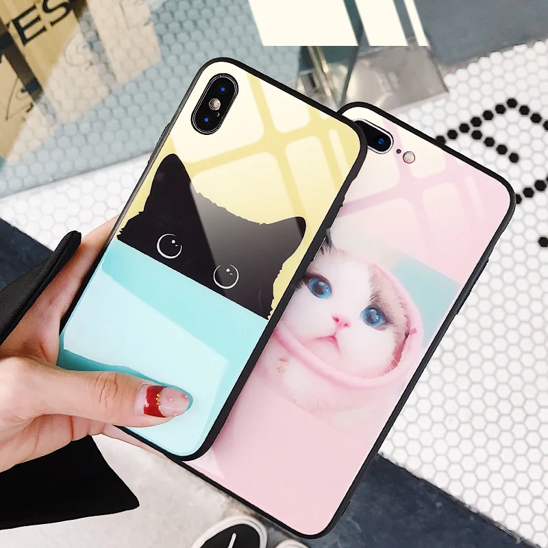 Isido чехол для iPhone 7 6 8 6S Plus X Роскошные закаленное Стекло Коке назад противоударный