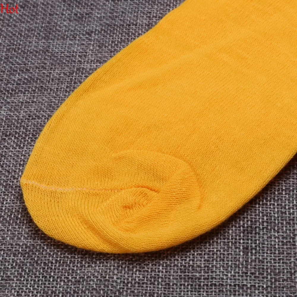 Новинка чулки высотой до бедра хлопковые колена гетры в полоску 6 цветов белые