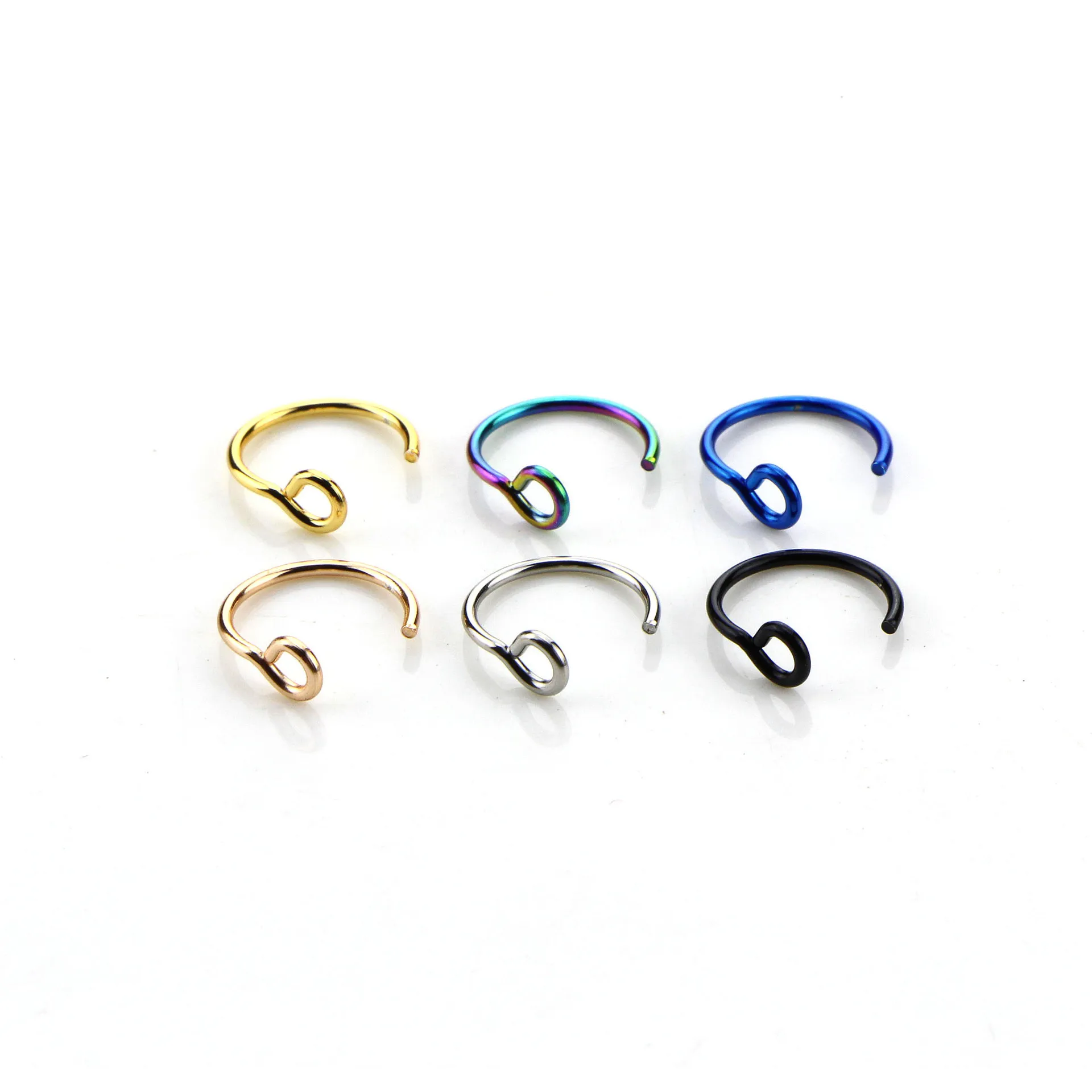 6 шт./компл. кольцо с молочным камнем из нержавеющей стали поддельное для носа