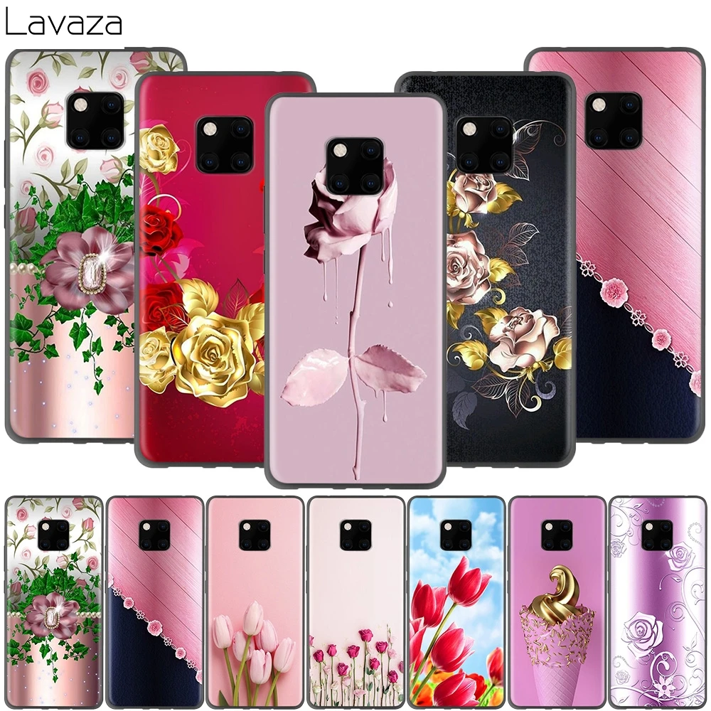 Чехол Lavaza с изображением розовых золотых роз для Huawei P30 P20 P10 P9 P8 Mate 20 10 Pro Lite P Smart