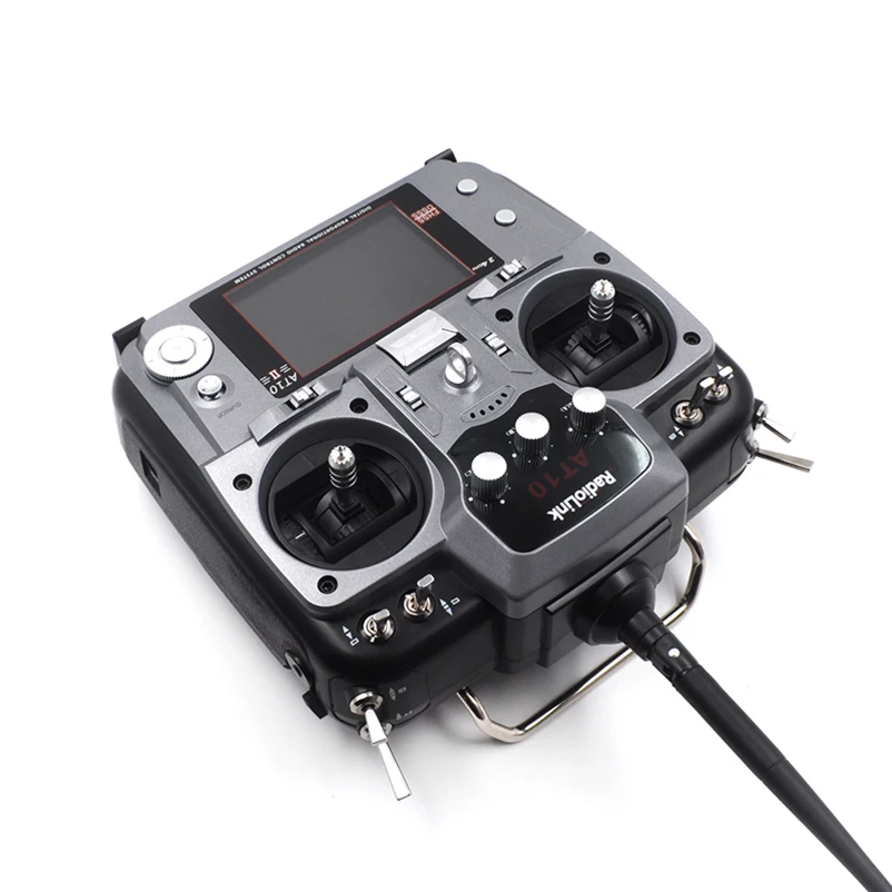 RadioLink AT10 II 2,4 ГГц 10CH RC передатчик с R10DII приемник PRM-01 модуль возврата напряжения батарея для RC квадрокоптера