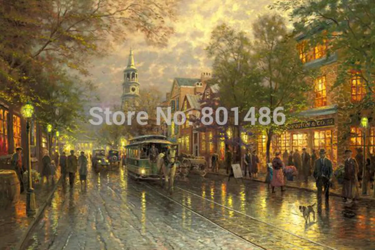 Настенная картина вечернее на Аллее печатные рисунки холсте для гостиной