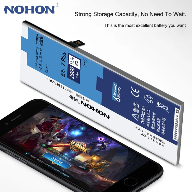 Новая батарея NOHON для мобильного телефона Apple iPhone 7 Plus 2900mAh аккумулятор большой