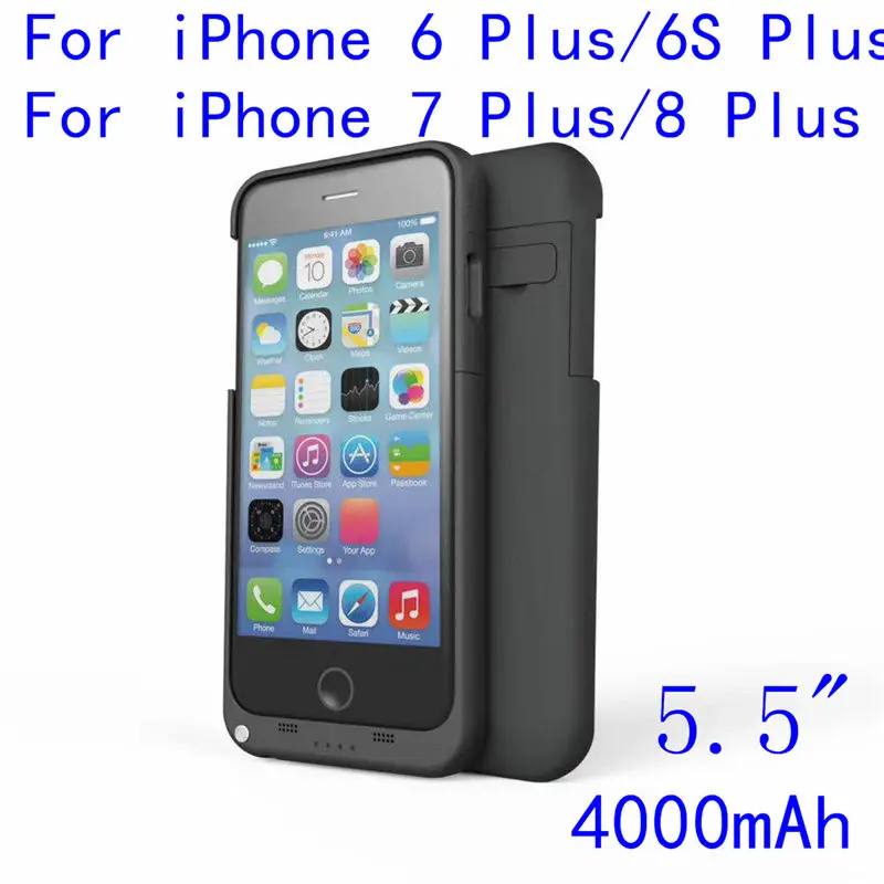 Тонкая батарея чехол для iPhone 7 8 6 6s power Bank Charing чехол для iPhone 6 6s 7 8 Plus чехол для зарядного устройства - Цвет: i7P-Black