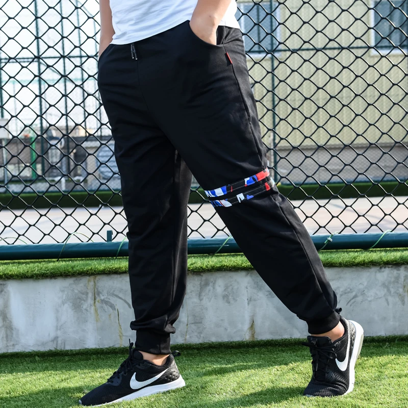 Мужские шаровары штаны для бега брюки с эластичной резинкой на талии уличная