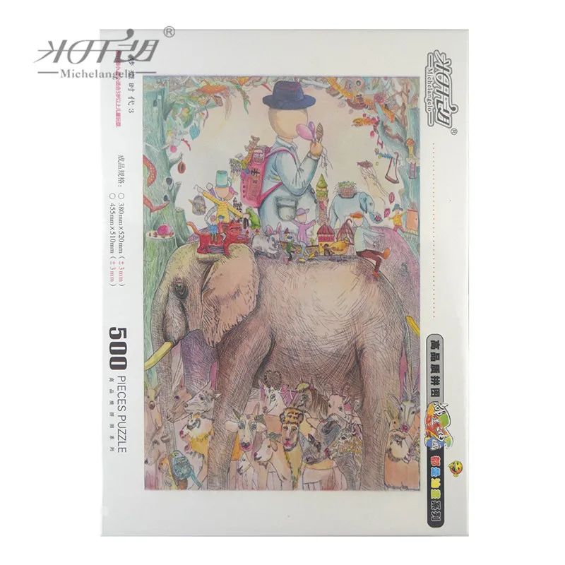 Микеланджело деревянные пазлы 500 1000 1500 2000 шт Dream Time III с нарисованным слоном для