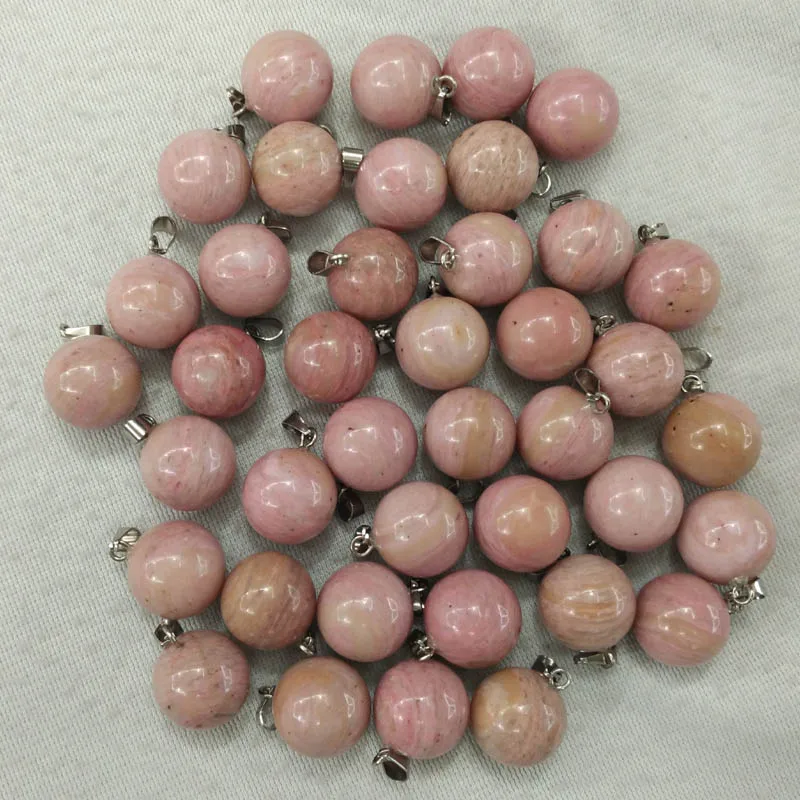 2017 мода высшего качества натуральный Родохрозит шарообразные Подвески камень 14