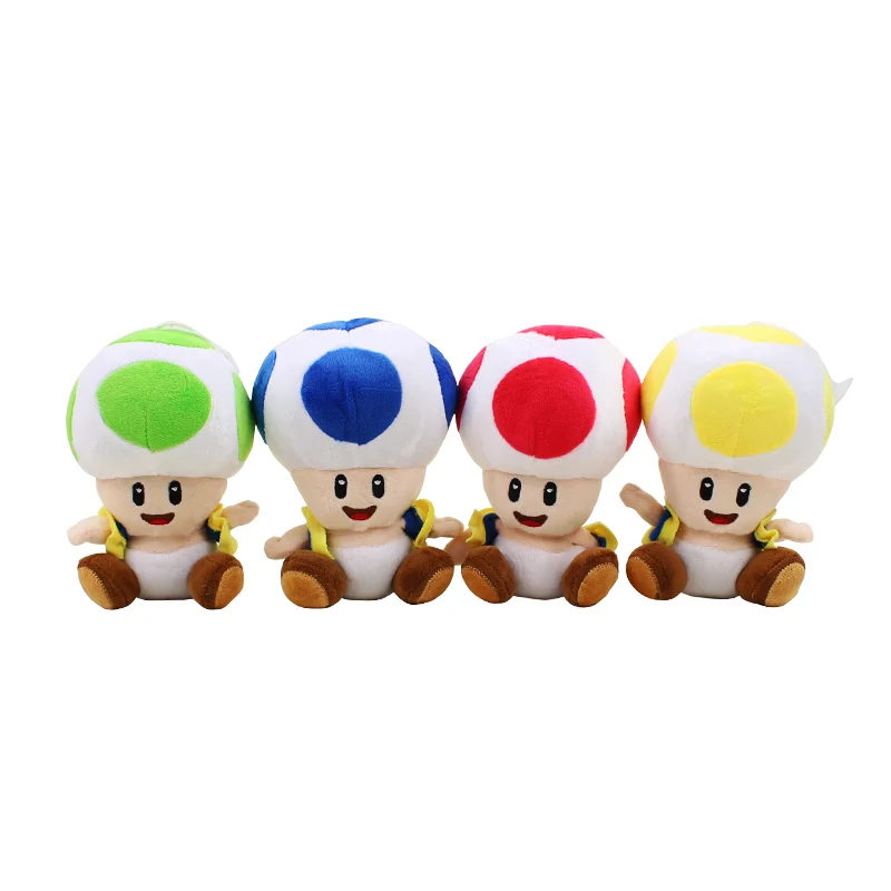 4pcs open mouth 4 шт./лот 16 см Super Mario Bros плюшевая жаба игрушки гриб Мягкая Подвеска для ключей мягкая фигурка игрушки детские куклы - Цвет: 4pcs open mouth