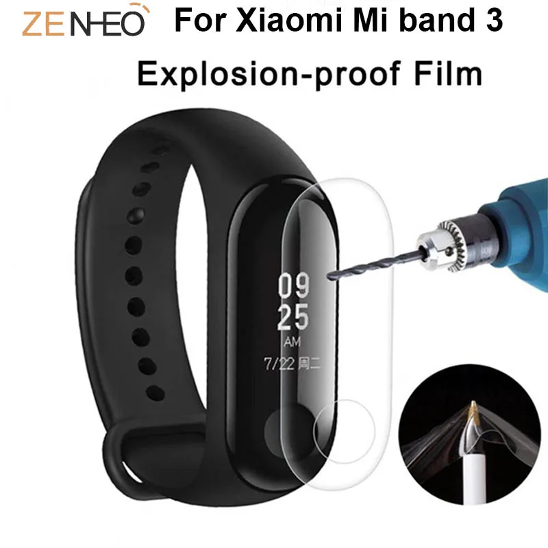 Защитная пленка для смарт браслета Xiaomi MI band 3 3/5 шт. Гидрогелевая с закругленными