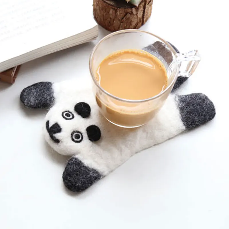 Коврики из 100% шерсти ручной работы с валяными подставками в виде животных