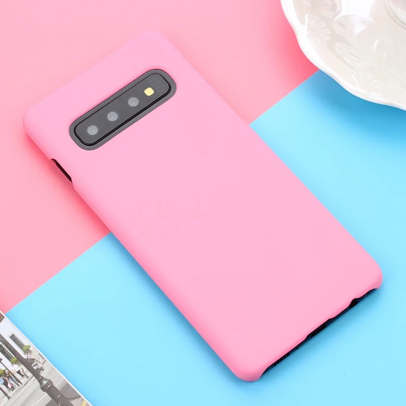 Pink Роскошный прорезиненный Матовый Жесткий Пластик чехол для samsung Galaxy S10 S10E S8 S9 Plus чехлы-накладки для телефона - Цвет: Pink