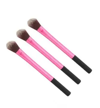Кисть для макияжа Pro Setting Brush Pink (500 штук) с ядром для нанесения пудры и румян, важный элемент косметического набора с алюминиевой ручкой и трубками, создающими эффект хайлайтера.