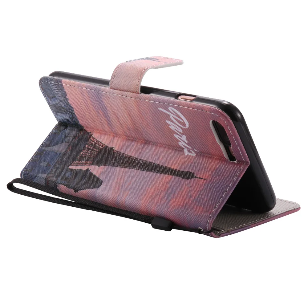 Париж Эйфелева башня Дизайн кошелек Подставка держатель Чехол кожи для Apple iPhone 7