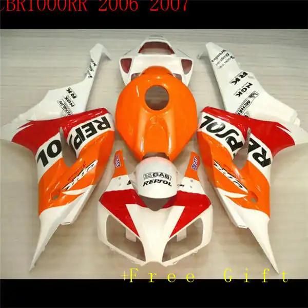 

Dor-For CBR1000RR 06 07 1000RR 2006 2007 ABS Plastic ABS Motorcycle Full Fairing Kit Orange red white