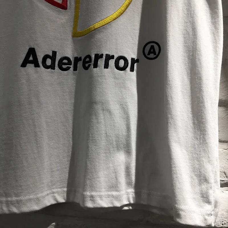 Ader error новые черно-белые футболки для мужчин и женщин уличная Высококачественная хлопковая Футболка Ader error t shirt