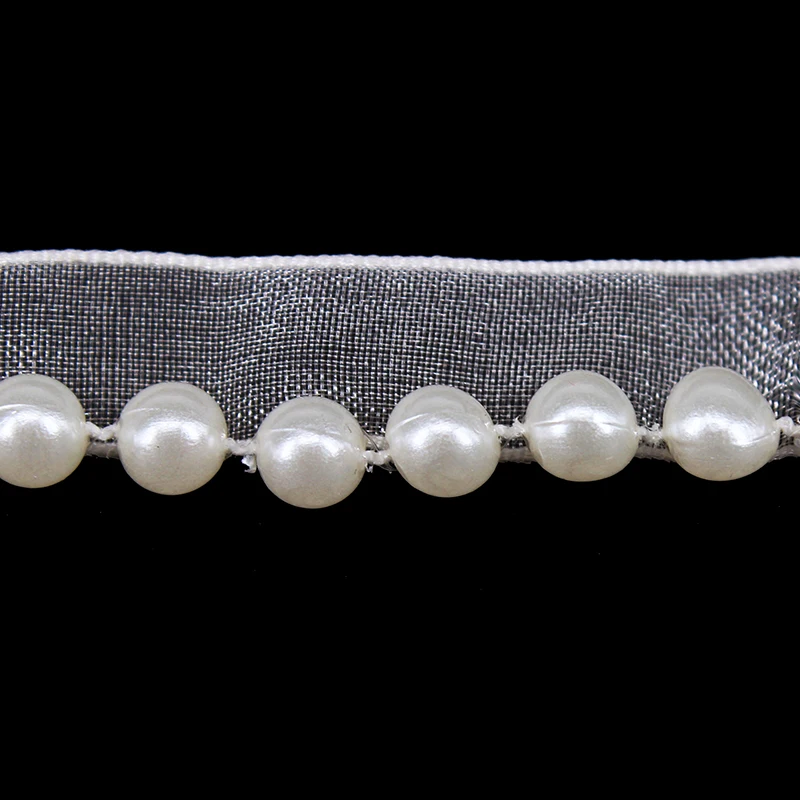 20 ярдов белая Обрезка бусин плетеная искусственная жемчужина отделка
