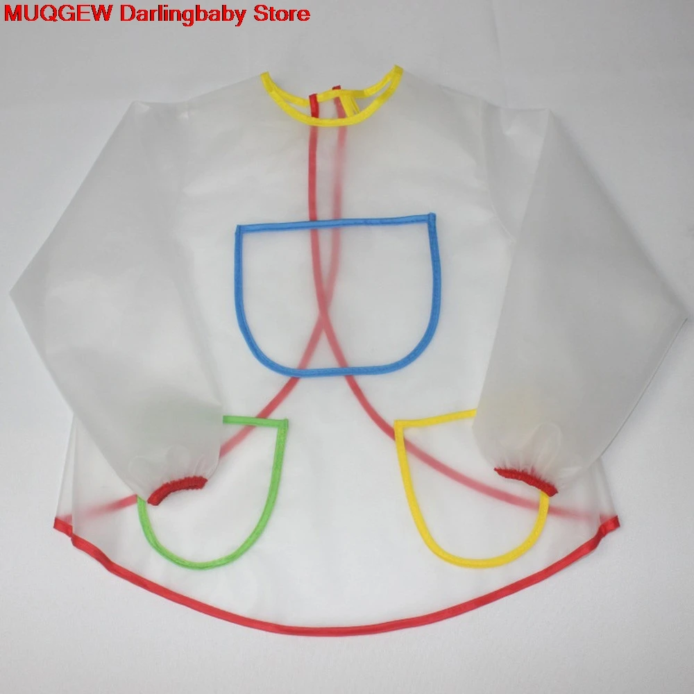 Детский водонепроницаемый фартук с длинными рукавами для приготовления пищи