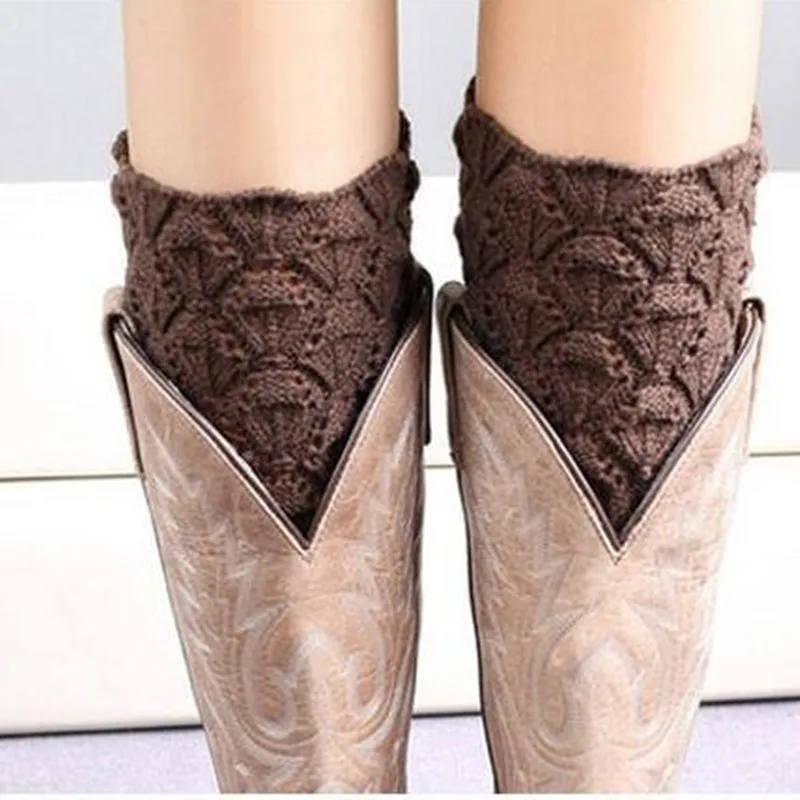 Женские вязаные крючком носки Z1 короткий вкладыш|boot socks|boot cuffsknitted leg warmers |