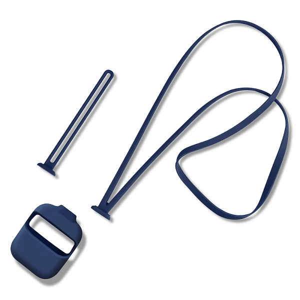 blue Силиконовый защитный чехол для Airpods 2 Antilost шейный ремешок на запястье для apple Airpods Bluetooth наушники зарядная коробка - Цвет: blue