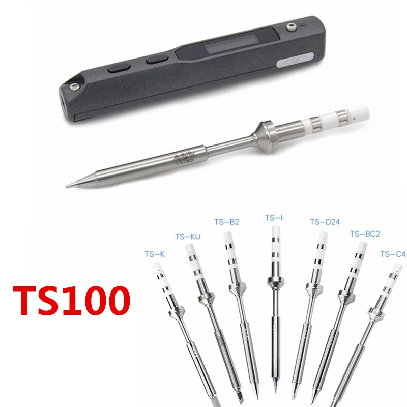 Электрический паяльник 65 Вт TS100 TS K B2 D24 BC2 I C4 KU Tips USB цифровая Регулируемая температура сварочная ручка