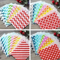 100pcs dot stripe paper bags birthday party supplies gift bag cookie packing candy bags kraft paper candy box christmas decor