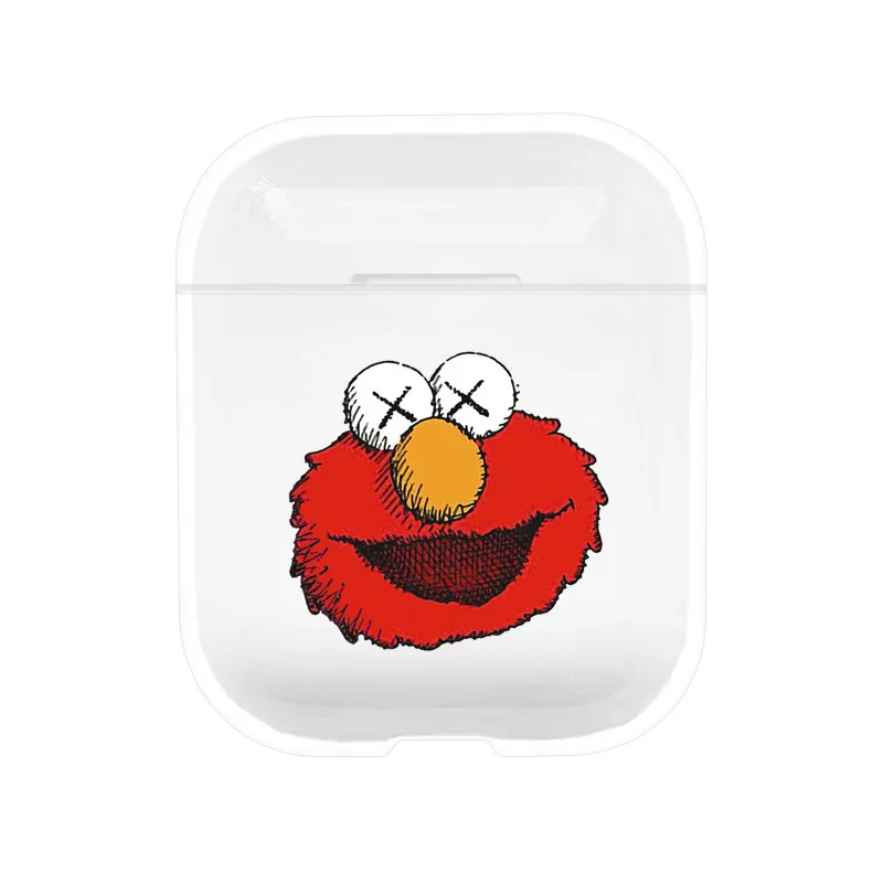 elmo Прохладный Супермен Человек-паук Бэтмен Капитан Ironman героя чехол для Airpods Беспроводной Bluetooth наушники ясно PC прозрачные сумки - Цвет: elmo