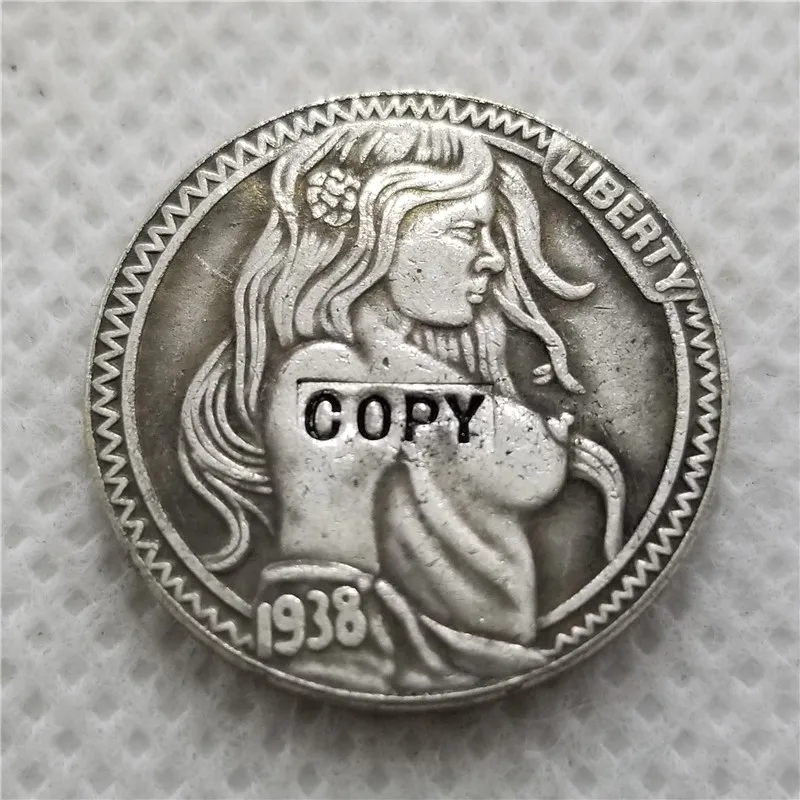 Hobo Coin_Type # 46_1938 D никелевая монета с гравировкой в виде американского бисона из