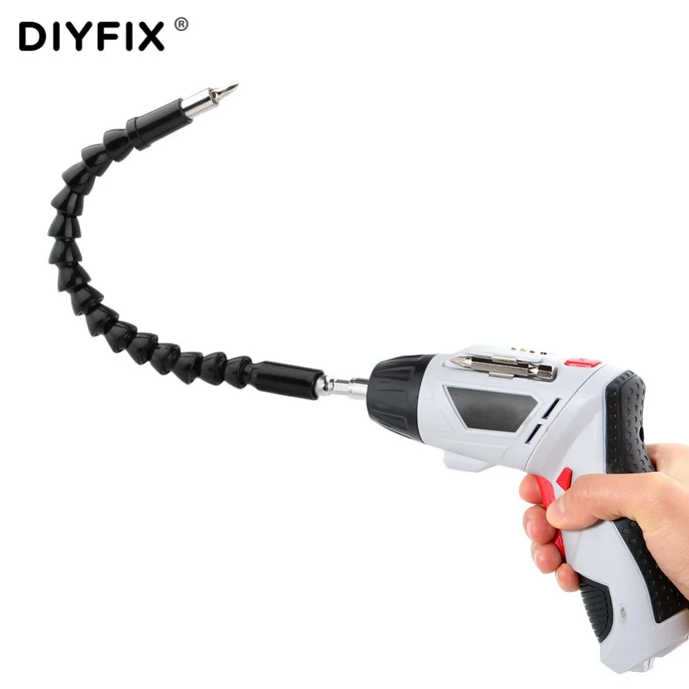 

DIYFIX 295mm 1/4" Hex Electronics Drill Flexible Shaft Bits Soft Extension Rod Screwdriver Bit Holder Dremel Connect Link