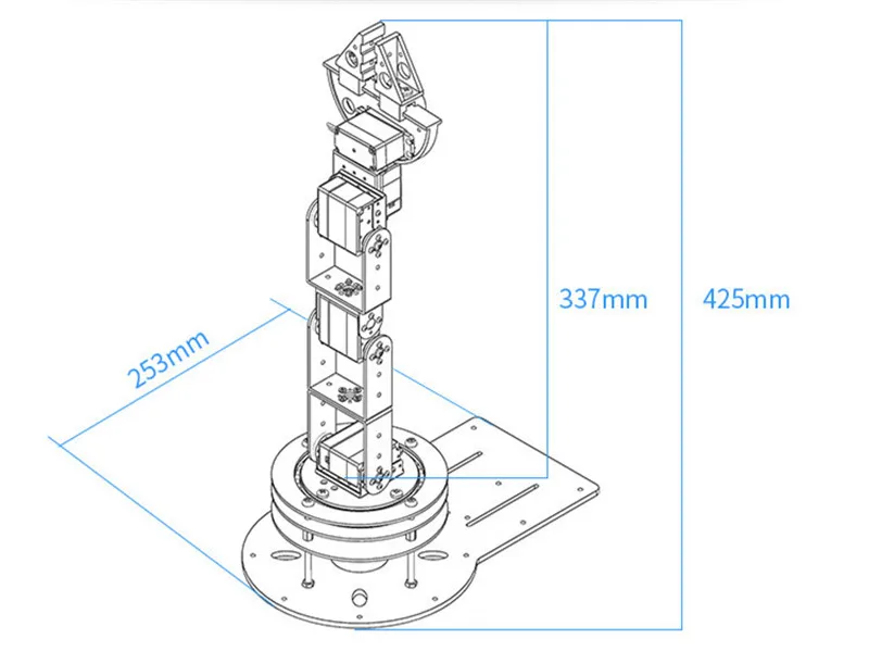 Рукоятка робота 6 DOF с открытым исходным кодом для комплекта роботов модулем Bluetooth
