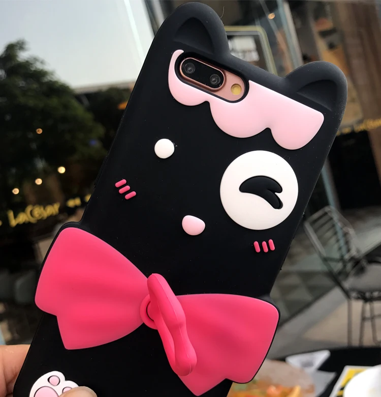 Fashion 3D Cartoon Ring cat Silicone case for OPPO R11Cute cover R11 PLUS |