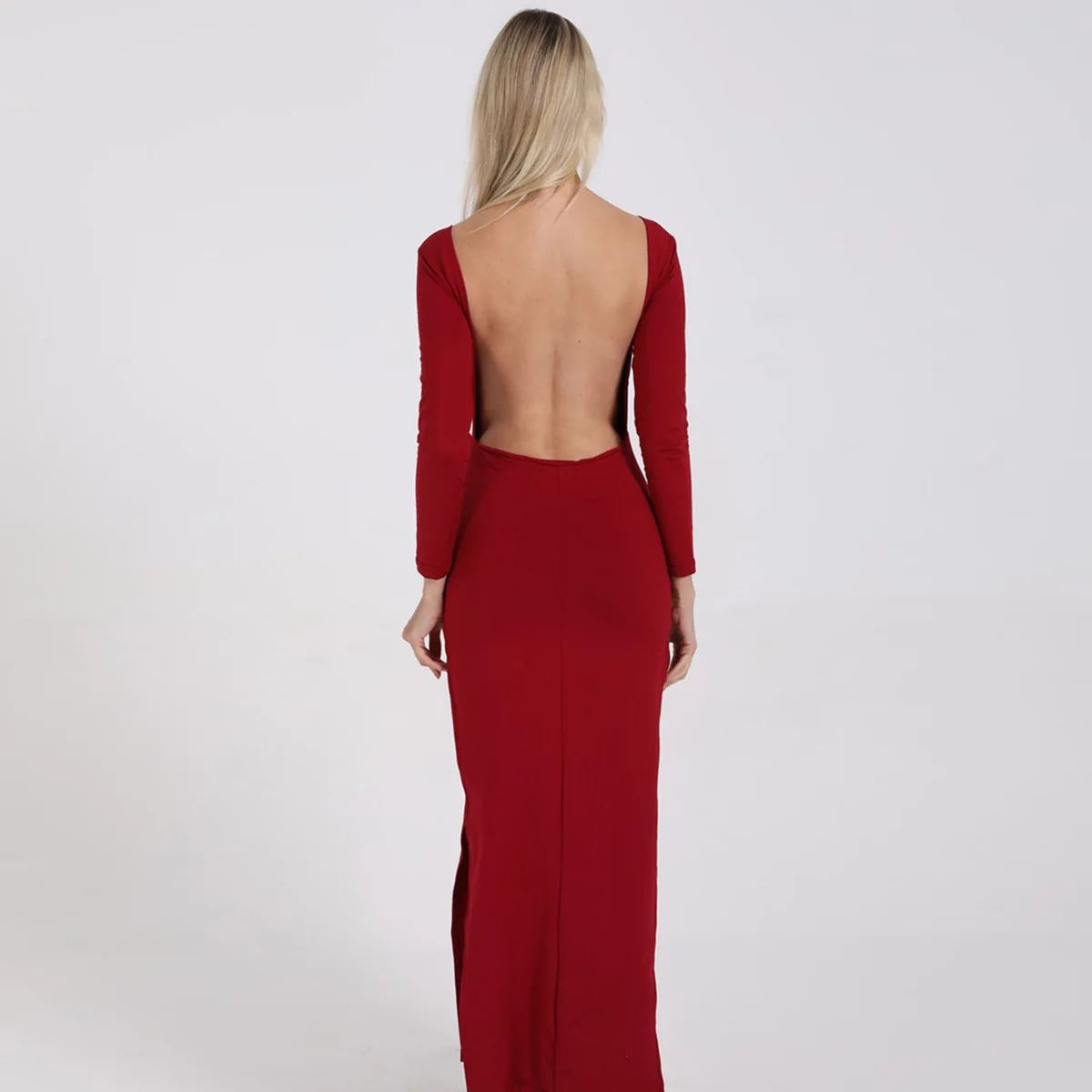 Vadim Special Offer Regular Plus Size Zanzea New Women's 2019 Sexy Backless Split Long-sleeved And Ground Dress Winter Clothing | Женская