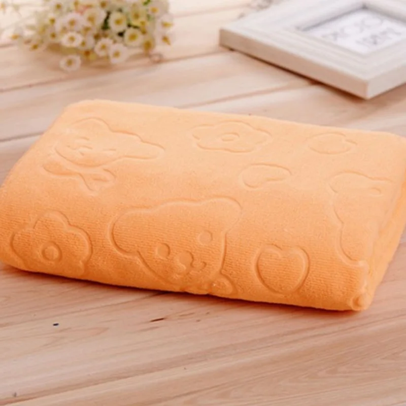Orange 70 см* 140 см впитывающее полотенце из Микрофибры Мягкое Полотенце для душа мягкая быстросохнущая мочалка - Цвет: Orange