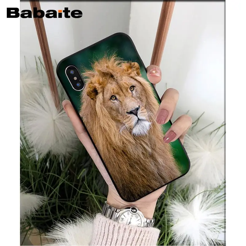 Babaite животных Лев ТПУ чехол для телефона с изображением на задней панели Apple iPhone 8 7