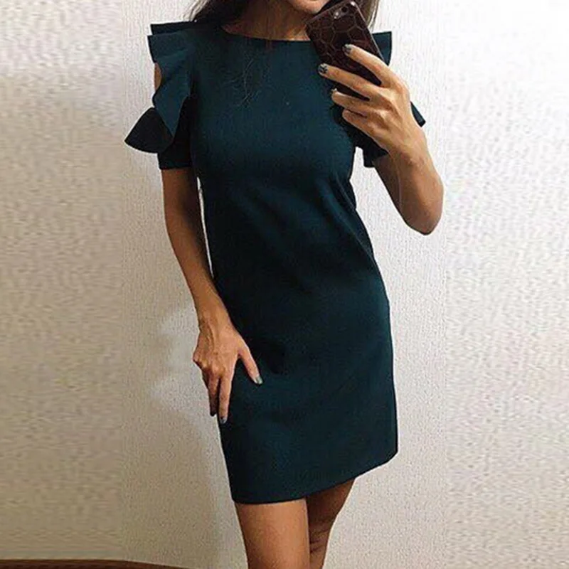 CALOFE Фиолетовое Женское прямое тонкое платье летнее с круглым вырезом плюс размер