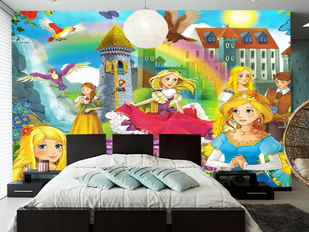 Пользовательские papel parede infantil сказочные фрески для детской комнаты гостиной