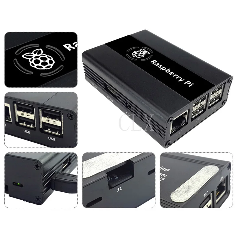 Raspberry Pi 3 2 B + алюминиевый чехол с вентилятором (черный) для pi /3B/3B | Компьютеры и офис