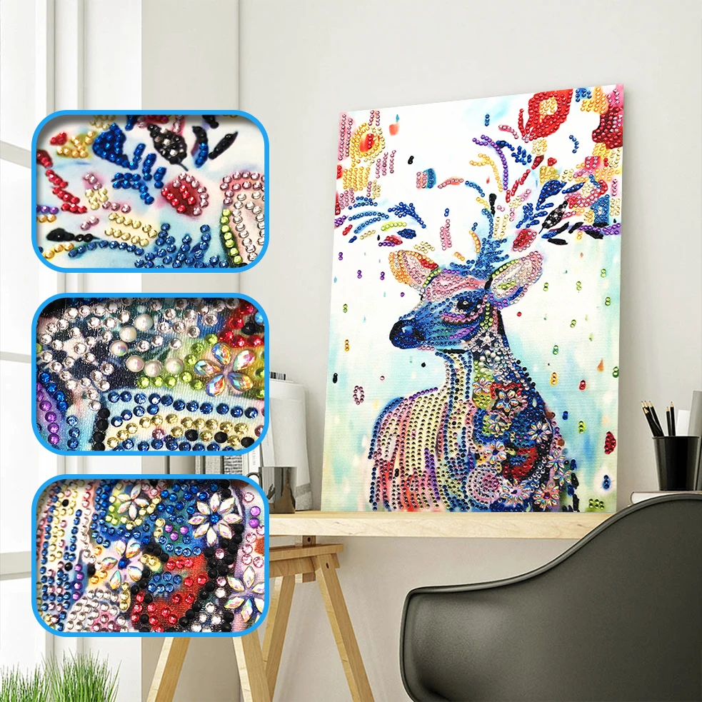

5D Diamond Painting Animal Special Shape Diamond Embroidery Deer Rhinestone Paint by Diamond Handicraft Set Home decoration Gift