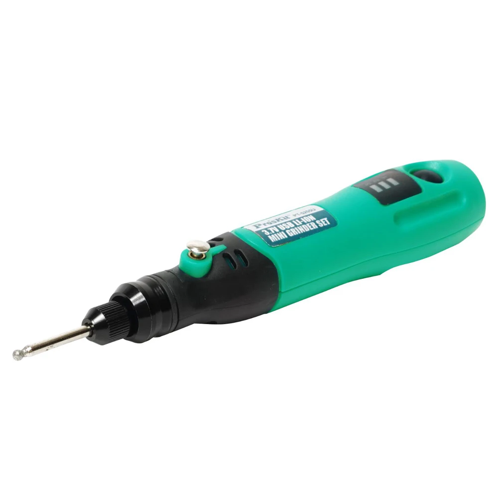 Pro'sKit PT-5205U 3,7 в usb зарядка электрическая шлифовальная машина Набор Мини электрическая дрель шуруповерт гравер для шлифовки фрезерования полировки