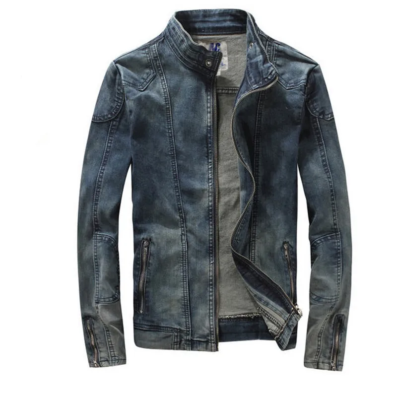 Мужская Классическая джинсовая куртка в стиле ретро винтажная Повседневная