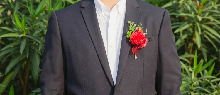 

JaneVini Romantic Boutonniere Red Wedding Corsage Men Groom Man's Suit Flowers Artificial Corsages Buttonhole Braciale Da Sposi