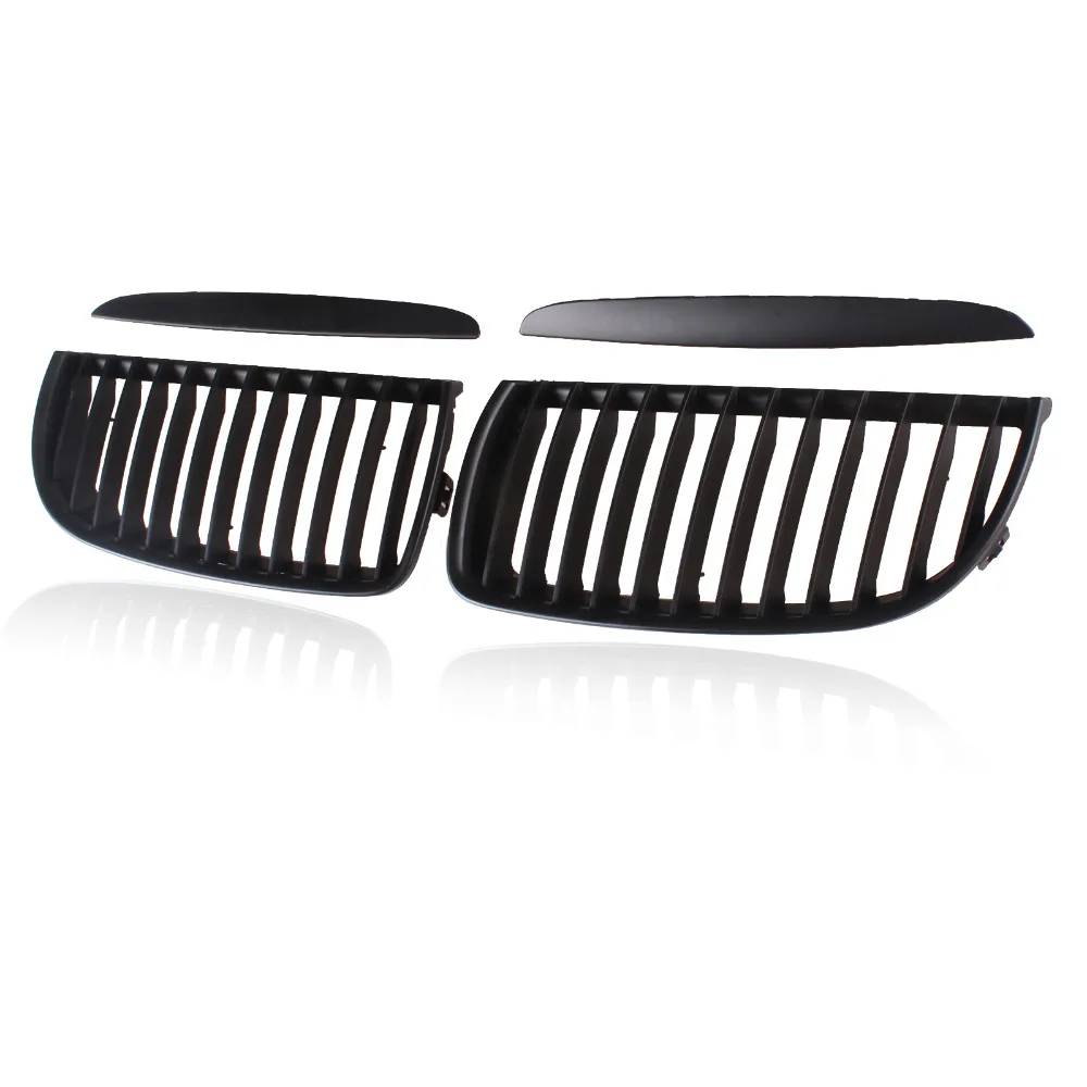 2Pcs Car Front Left Right Center Kidney Grille Grill Gloss Black for BMW E90 3Series Sedan 2005-2008 Grilles | Автомобили и