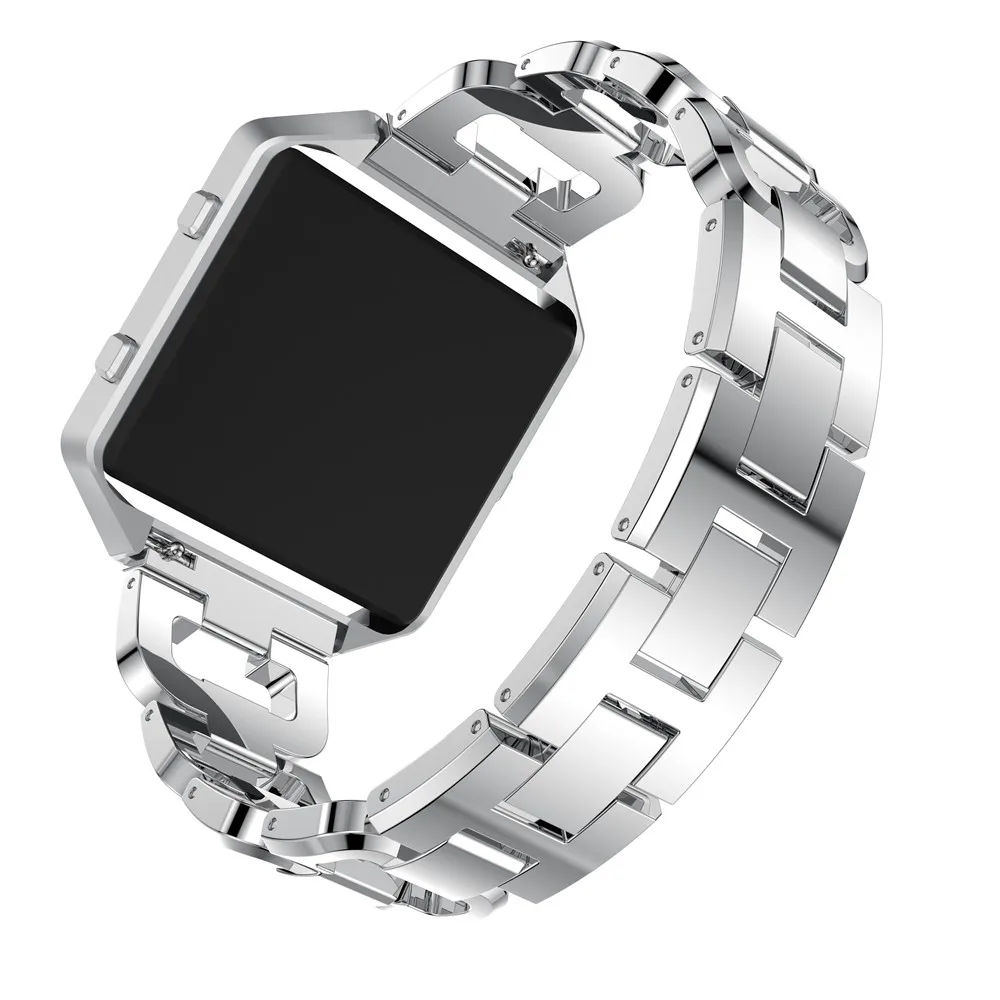 23 мм сменные часы из нержавеющей стали ремешок для Fitbit Blaze умные наручные часы аксессуары для часов черный со стразами