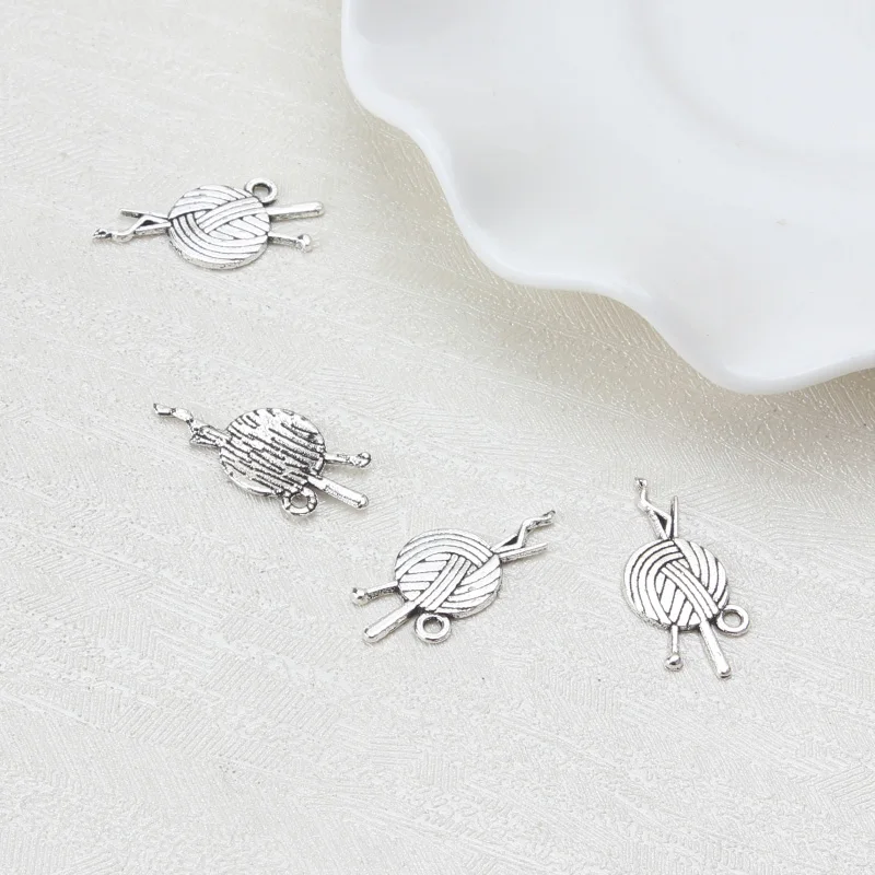 20 штук шерсть высоты украшенный шариком серебристый Цвет сплав кулон шар из