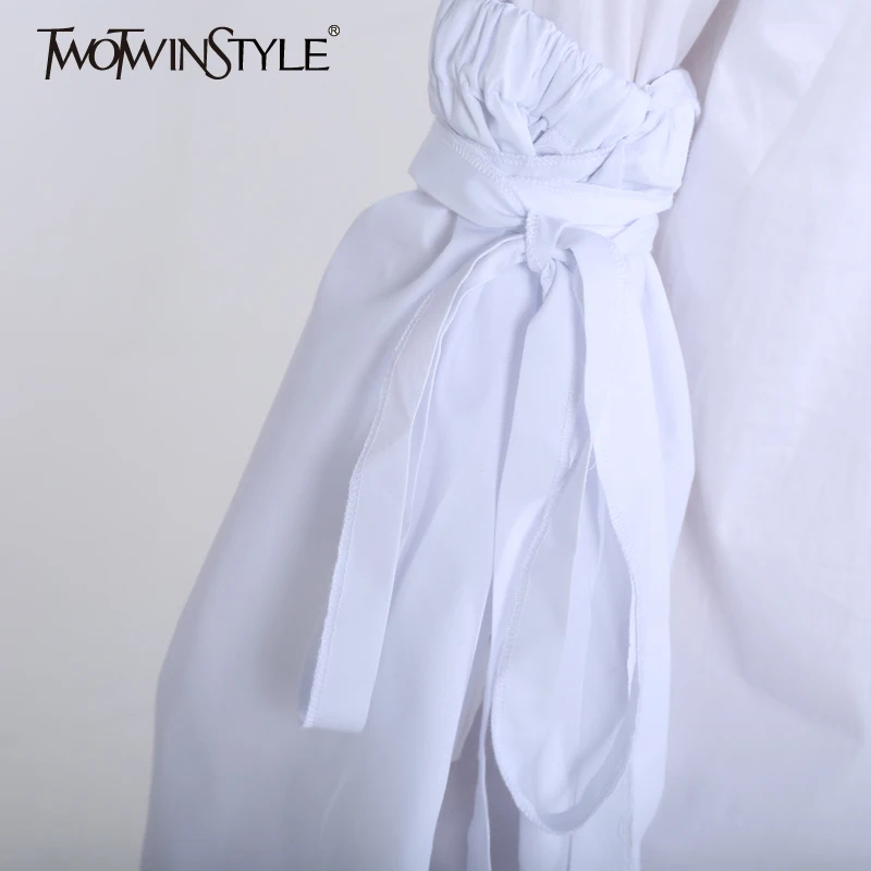 TWOTWINSTYLE 2019 Женская повязка на шнуровке с расклешенными рукавами и манжетами