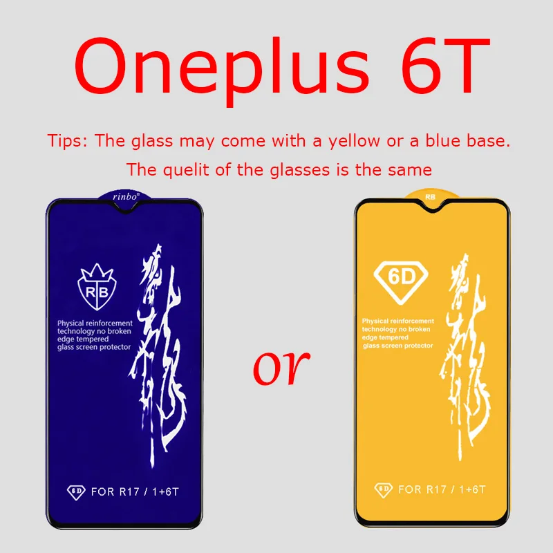 For Oneplus 6T 6D Защитное стекло для Oneplus 6 T Защитная пленка для Oneplus 6 5 5 T закаленное стекло OnePlus 6 T - Цвет: For Oneplus 6T