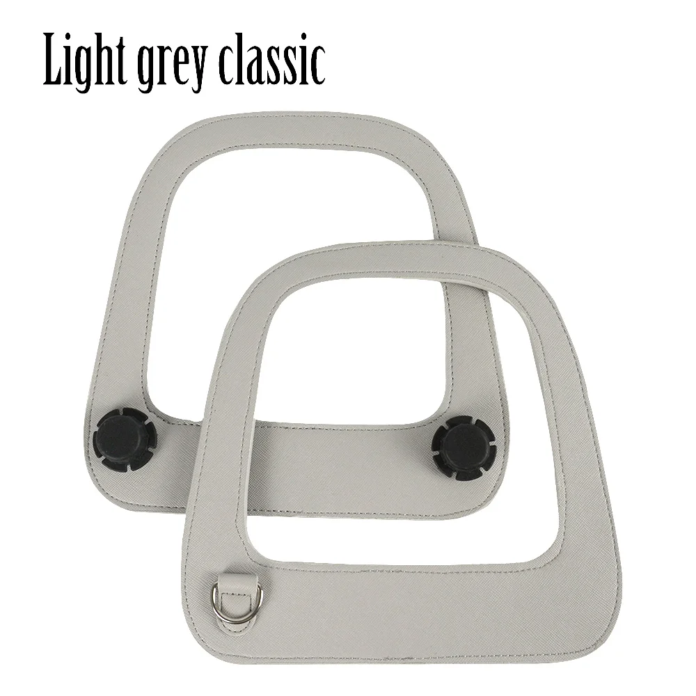 Light grey Classic Tanqu Новая Большая продолговатая ручка из искусственной кожи с серебряной d-образной пряжкой для стандартной классической сумки Obag - Цвет: Light grey Classic
