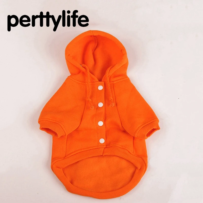 PERTTYLIFE модная одежда для собак Теплый питомец с капюшоном сплошной цвет хлопковый