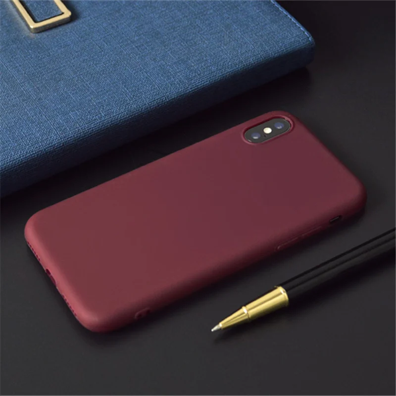 Original Soft Silicone Case For iPhone 7 6 6s 8 X Plus 5 5s SE XR XS Max Simple Solid Color Ultrathin TPU Candy |