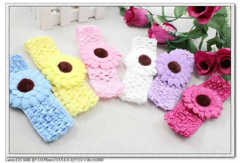 Новинка 2017 года Разноцветные Милые повязки на голову с изображением подсолнуха и