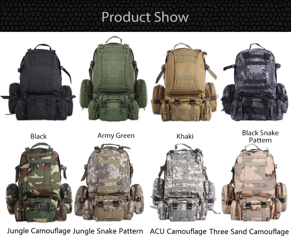 Outlife 50L Открытый Рюкзак Molle военный тактический рюкзак Спортивная Сумка Водонепроницаемый походный рюкзак для путешествий